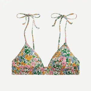 J.Crew Tie-shoulder french bikini top in Liberty® Mini Floral Walk (Size Medium)